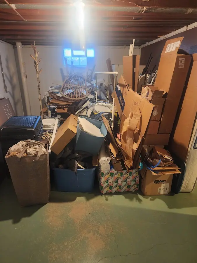 Roll-off dumpster container at job site for Cleanout Dumpster Rental in Elma